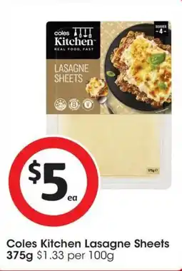 Coles Coles Kitchen Lasagne Sheets offer