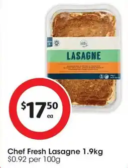 Coles Chef Fresh Lasagne offer