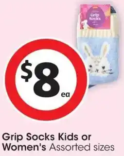 Coles Grip Socks Kids or Women's Assorted sizes offer