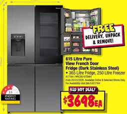 JB Hi-Fi Pure View French Door Fridge (Dark Stainless Steel) offer