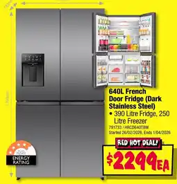 JB Hi-Fi French Door Fridge (Dark Stainless Steel) offer