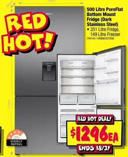 JB Hi-Fi PureFlat Bottom Mount Fridge (Dark Stainless Steel) offer