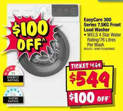 JB Hi-Fi EasyCare 300 Series 7.5KG Front Load Washer offer