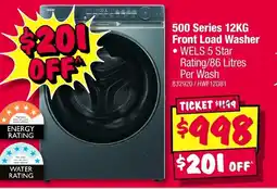 JB Hi-Fi 500 Series 12KG Front Load Washer offer