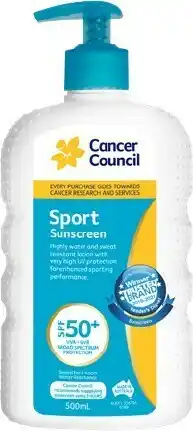 BIG W Cancer Council Sport Sunscreen 500mL - SPF50+ offer