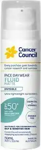 BIG W Cancer Council Face Day Wear Fluid Matte SPF50+ 50ml offer