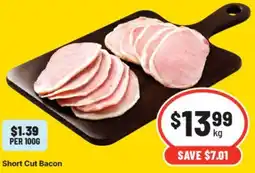 IGA Short Cut Bacon offer