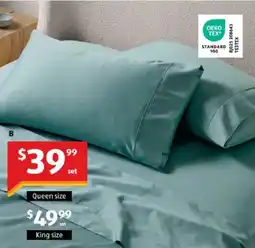 ALDI Australian cotton fitted sheet set offer