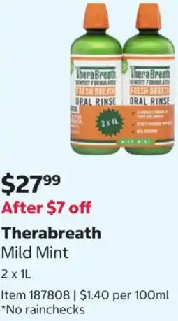 Costco Therabreath mild mint offer