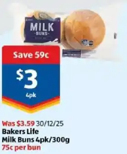 ALDI Bakers life milk buns offer