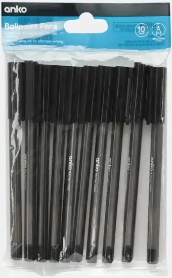 Kmart 10 Pack Ballpoint Pens - Black offer