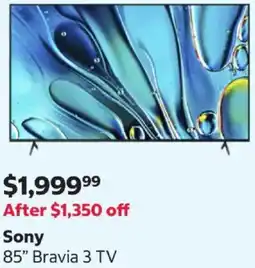 Costco Sony bravia 3 tv offer