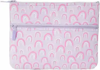 Kmart Twin Zip Pencil Case - Rainbow offer