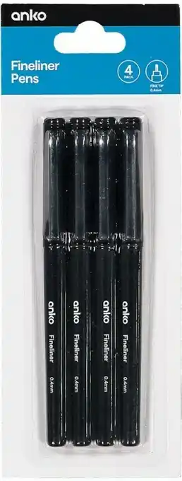 Kmart 4 Pack Fineliner Pens offer