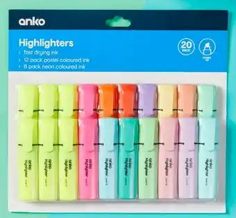 Kmart 20 Pack Highlighter Set offer