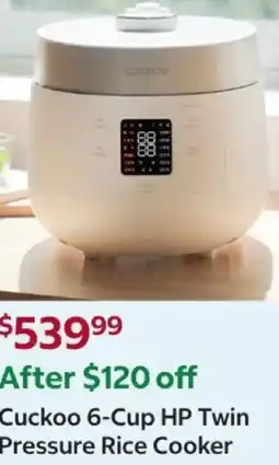 Costco 6-cup hp twin pressure rice cooker offer