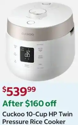 Costco 10-cup hp twin pressure rice cooker offer