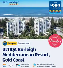 ALDI Ultiqa burleigh mediterranean resort, gold coast offer