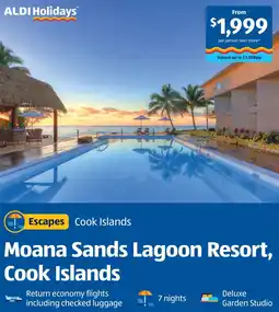 ALDI Moana sands lagoon resort, cook islands offer