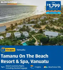 ALDI Tamanu on the beach resort & spa, vanuatu offer