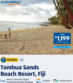 ALDI Tambua sands beach resort, fiji offer