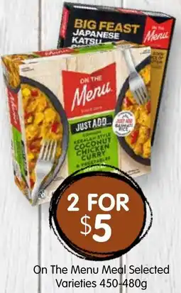 Spudshed On the menu meal offer