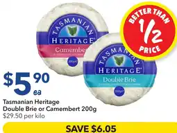 Ritchies Tasmanian heritage double brie or camembert offer
