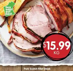 Spudshed Pork scotch fillet steak offer