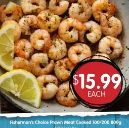 Spudshed Fisherman's choice prawn meat cooked offer