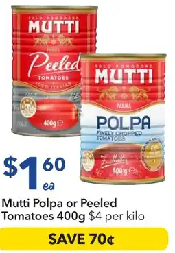 Ritchies Mutti Polpa or Peeled Tomatoes offer