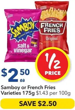 Ritchies Samboy or french fries offer