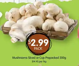 Spudshed Mushrooms Sliced or Cup offer