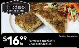 Ritchies Parmesan and garlic crumbed chicken offer