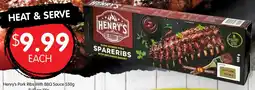 Spudshed Henry's pork ribs with bbq sauce offer