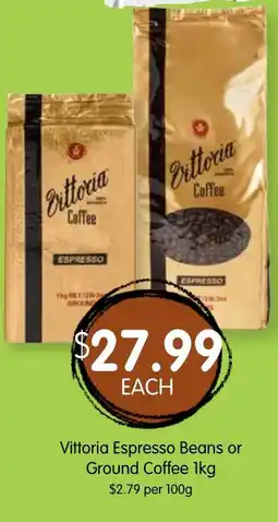 Spudshed Vittoria espresso beans or ground coffee offer