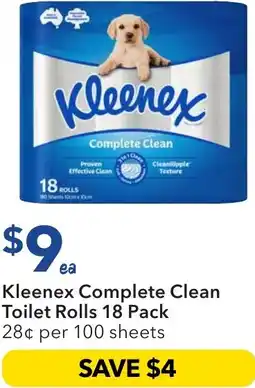Ritchies Kleenex complete clean toilet rolls offer
