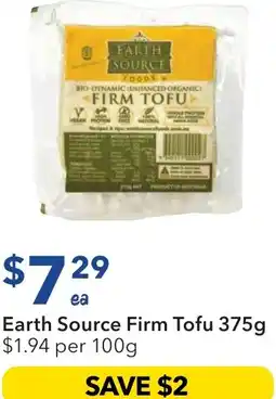 Ritchies Earth source firm tofu offer