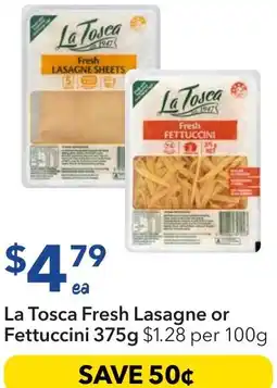 Ritchies La tosca fresh lasagne or fettuccini offer
