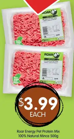 Spudshed Roar energy pet protein mix 100% natural mince offer