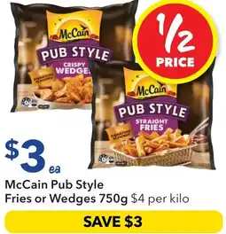 Ritchies Mccain pub style fries or wedges offer