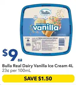 Ritchies Bulla real dairy vanilla ice cream offer