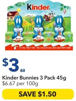 Ritchies Kinder bunnies offer