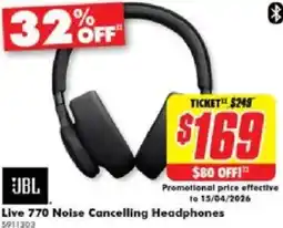 The Good Guys Live 770 noise cancelling headphones offer