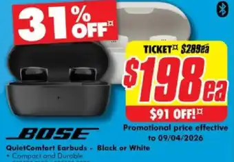 The Good Guys Bose quietcomfort earbuds offer