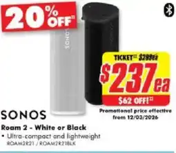 The Good Guys Sonos roam 2 offer