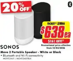 The Good Guys Sonos move 2 portable speaker offer