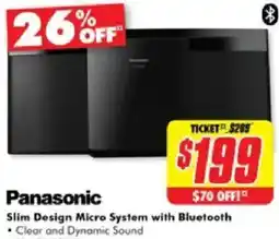 The Good Guys Panasonic slim design micro system with bluetooth offer