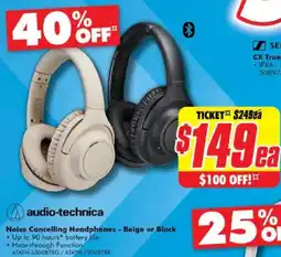 The Good Guys Audio-technica noise cancelling headphones offer