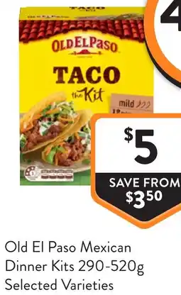 Foodworks Old el paso mexican dinner kits offer