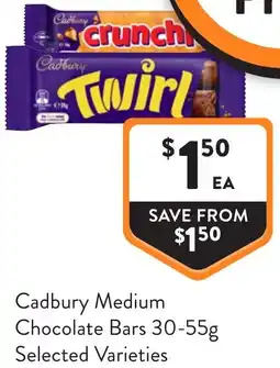 Foodworks Cadbury medium chocolate bars offer